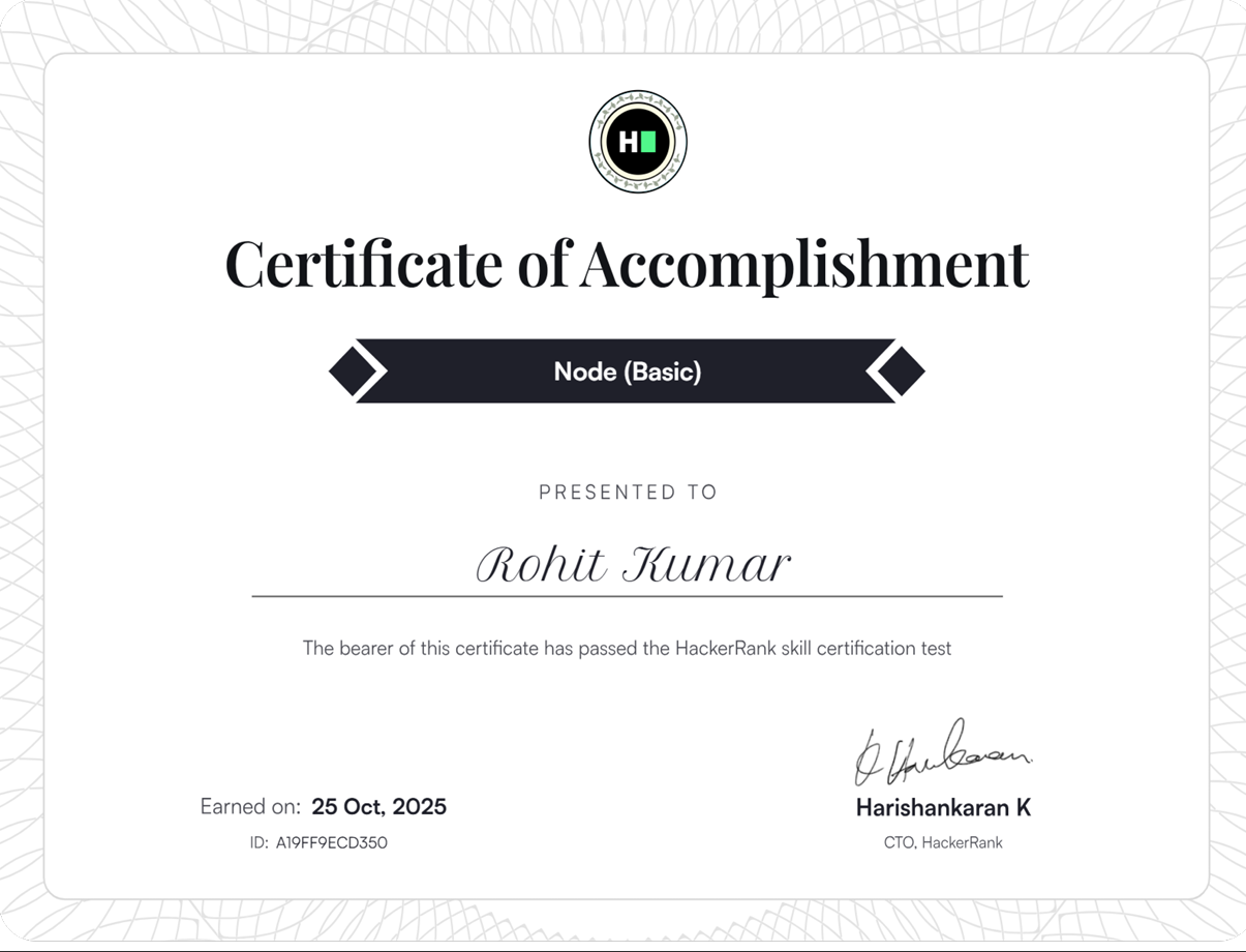 Node.js Basic Certificate