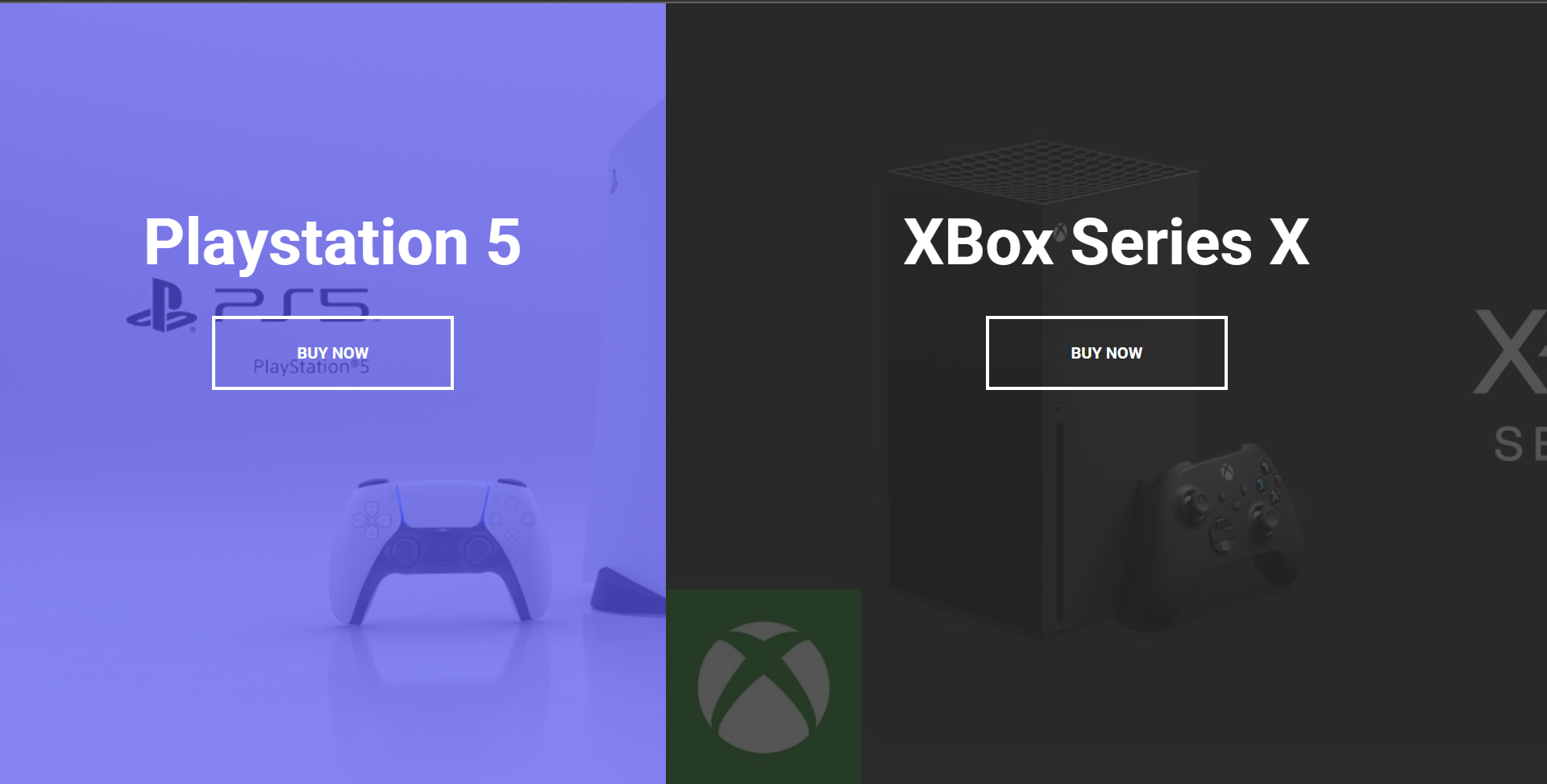 Split Landing Page Project